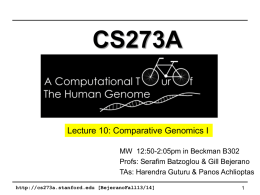 Gill: Comparative Genomics I - A computational tour of the human