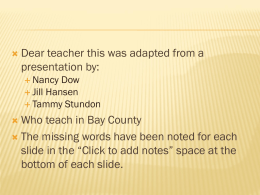 Teacher quality grant - Gulf Coast State College
