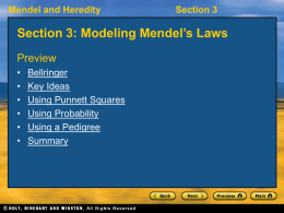 Section 3: Modeling Mendel`s Laws