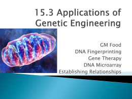 Applications of Genetic Engineering