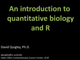 Introduction to Quantitative Biology: 2015 Teaching