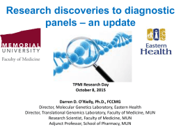 Research Discoveries to Diagnostic Panels
