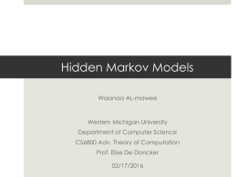 Hidden Markov Models - Computer Science