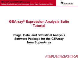 GEArray Expression Analysis Suite Tutorial