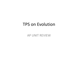 TPS on Evolution - Aurora City Schools