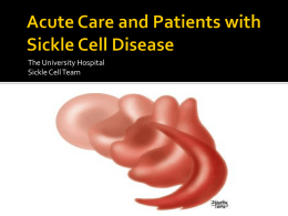 Acute Care For Patients with Sickle Cell Disease