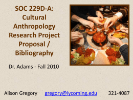 SOC 229D-A: Cultural Anthropology