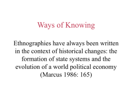 ways of knowing (M)