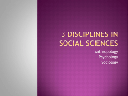 3 Disciplines in Social Sciences