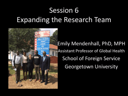 Mendenhall: Expanding the Research Team