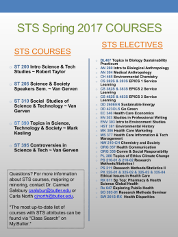 STS Spring 2017 COURSES