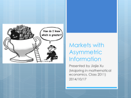 Markets with Asymmetric Information