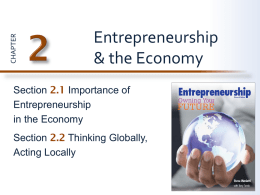 Section 2.1: Importance of Entrepreneurship in