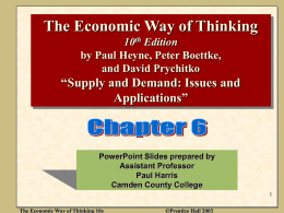 The Economic Way of Thinking 10e ©Prentice Hall 2003 Cost and