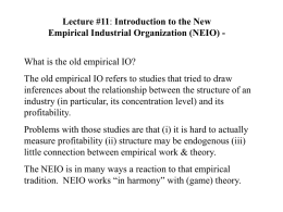Introduction to the New Empirical Industrial Organization (NEIO)