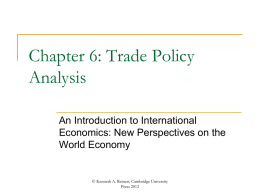 Chapter 6 - An Introduction to International Economics