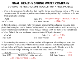 final: healthy spring water company defining the price