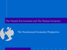The Natural Environment and The Human Economy: