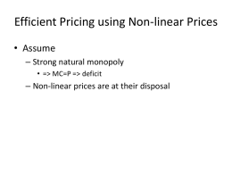 Efficient Pricing using Non
