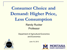 Consumer Choice and Demand: