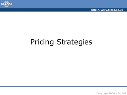 ###Pricing Strategies - PowerPoint Presentation