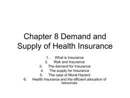 Chapter 8 Demand and Supply of Health Insurance