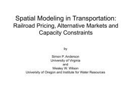 Spatial Modeling in Transportation: Railroad Pricing