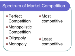 Spectrum of Market Competition