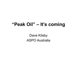 Peak Oil – Why you should think about it