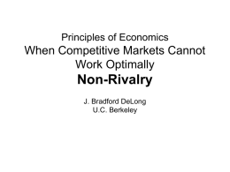 Principles of Economics When Competitive Markets Cannot
