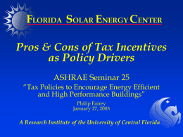 Pros & Cons of Federal Energy Tax Incentives