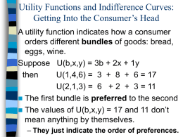 Utility Functions and Indifference Curves: Getting Into the