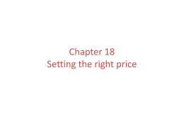 Chapter 18 Setting the right price