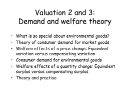 Valuation 2: Environmental Demand Theory