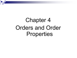 Chapter 4 Orders and..