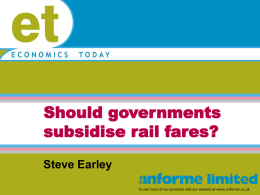 Should governments subsidise rail fares?