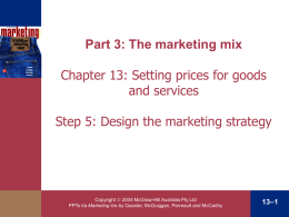 Chapter 13 Pricing in the Business World