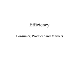 Efficiency, Consumer and Producer Surplus