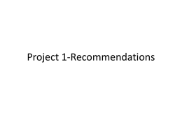 Project 1-Recommendations