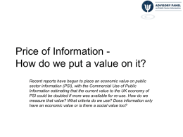 Price of Information - How do we put a value on it?