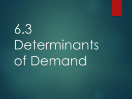 6.3 Determinants of Demand