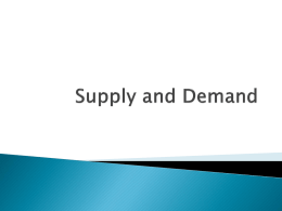 Supply and Demand - Plain Local Schools
