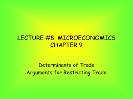 LECTURE #8: MICROECONOMICS CHAPTER 9