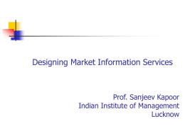 Market information services - Xavier Institute of Management