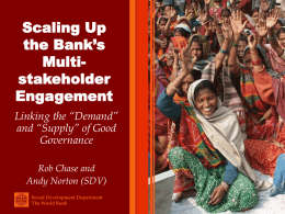 Scaling Up the Bank`s Multi-stakeholder Engagement