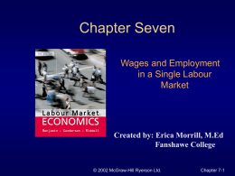 Wages and Employment in a Single Labour Market