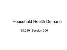 Household Health Demand