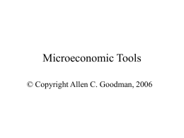 Microeconomic Tools