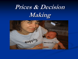 Prices & Decision Making