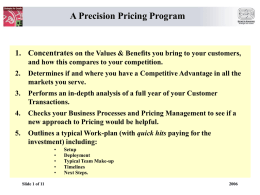 Precision Pricing - Beckett Advisors